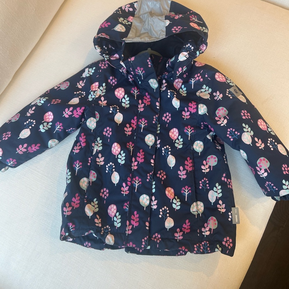 Floral Kids Jacket - Navy and Pink